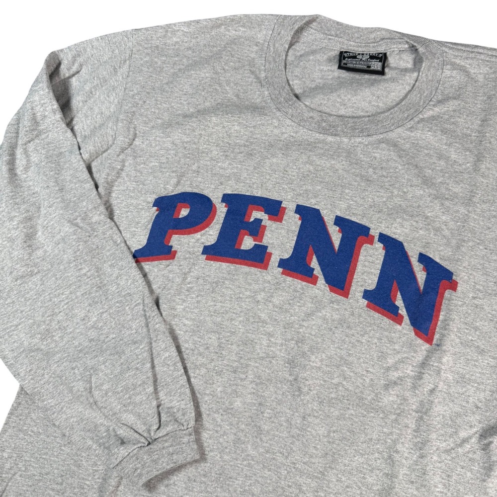 Steve & Barrys Penn University T Shirt Mens L Gray Long Sleeve Vintage Graphic